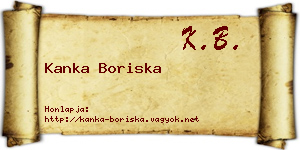 Kanka Boriska névjegykártya